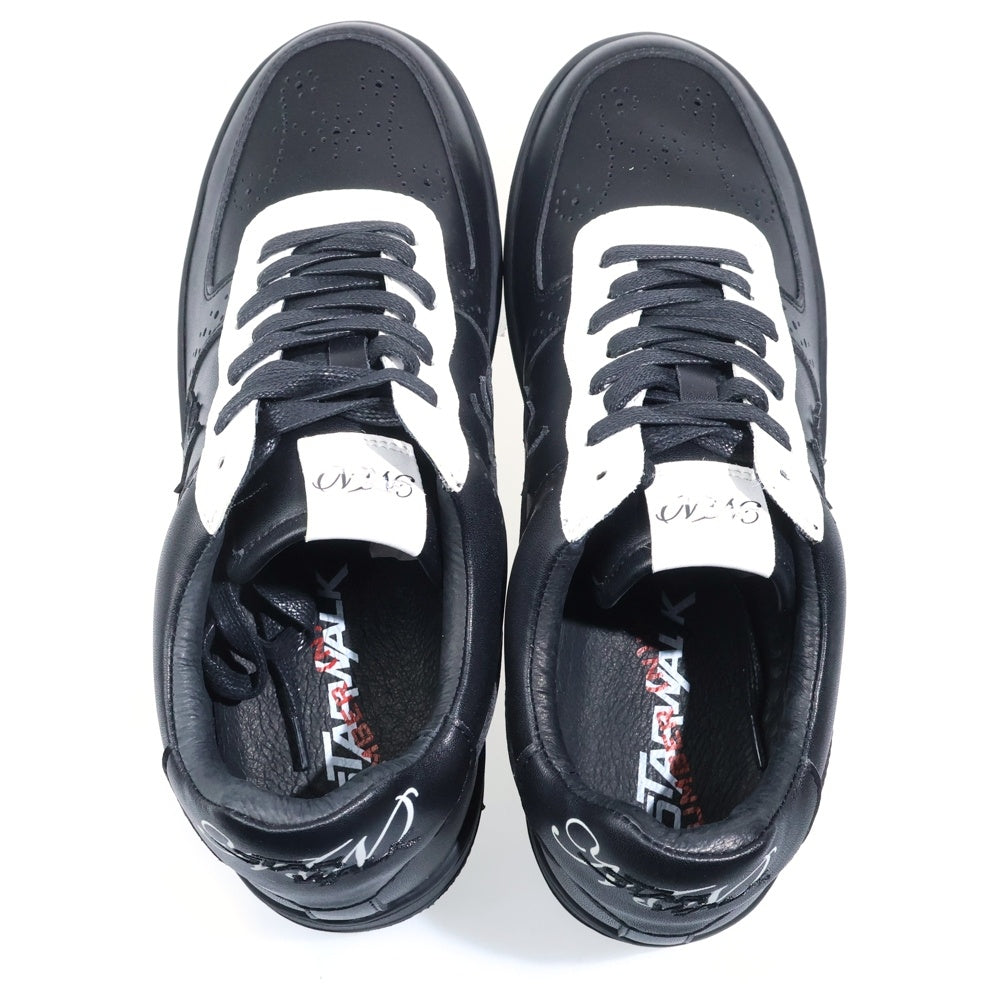 NUMBER (N)INE(ナンバーナイン) ×STAR WALK スターウォーク レザー ローカットスニーカー ブラック/ホワイト US9/27cm SW1805 10022