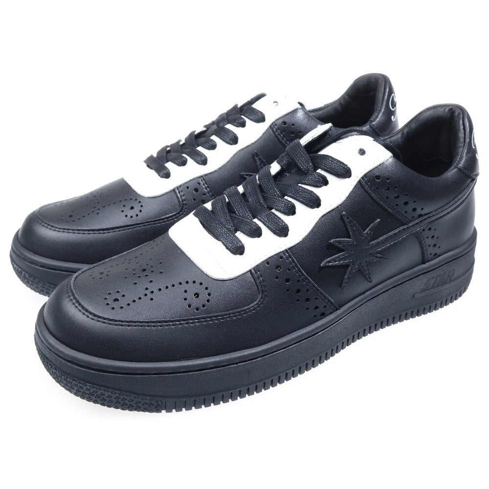 NUMBER (N)INE(ナンバーナイン) ×STAR WALK スターウォーク レザー ローカットスニーカー ブラック/ホワイト US7/25cm SW1805 10022