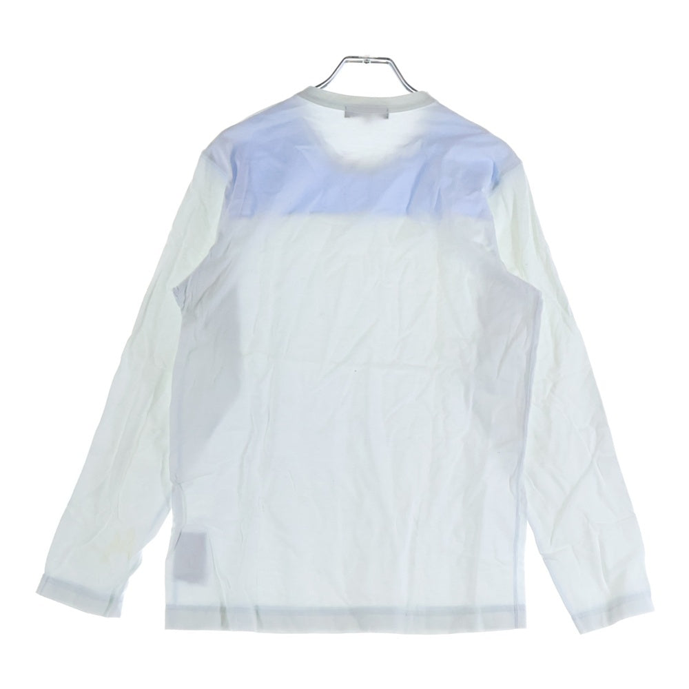COMME des GARCONS HOMME(コムデギャルソンオム) 09SS AD2008 異素材切り替えデザイン クルーネックカットソー 長袖Tシャツ ホワイト HC-T014