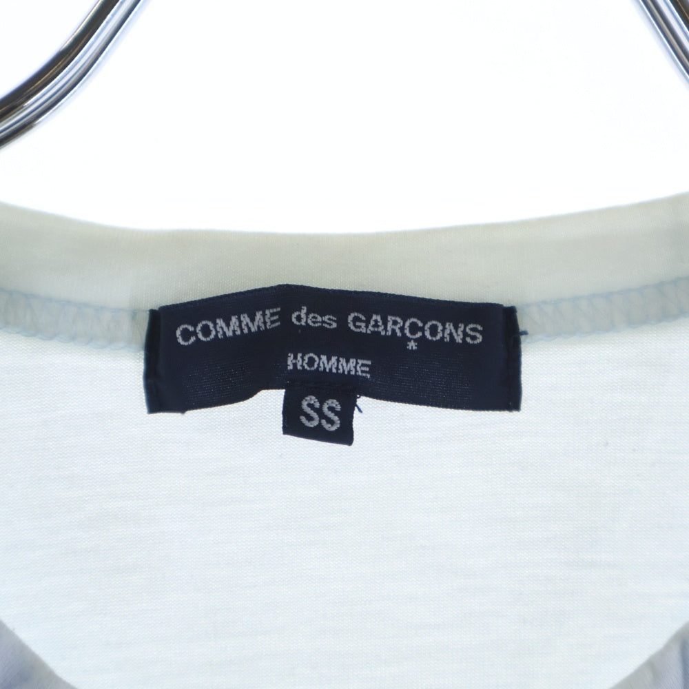 COMME des GARCONS HOMME(コムデギャルソンオム) 09SS AD2008 異素材切り替えデザイン クルーネックカットソー 長袖Tシャツ ホワイト HC-T014