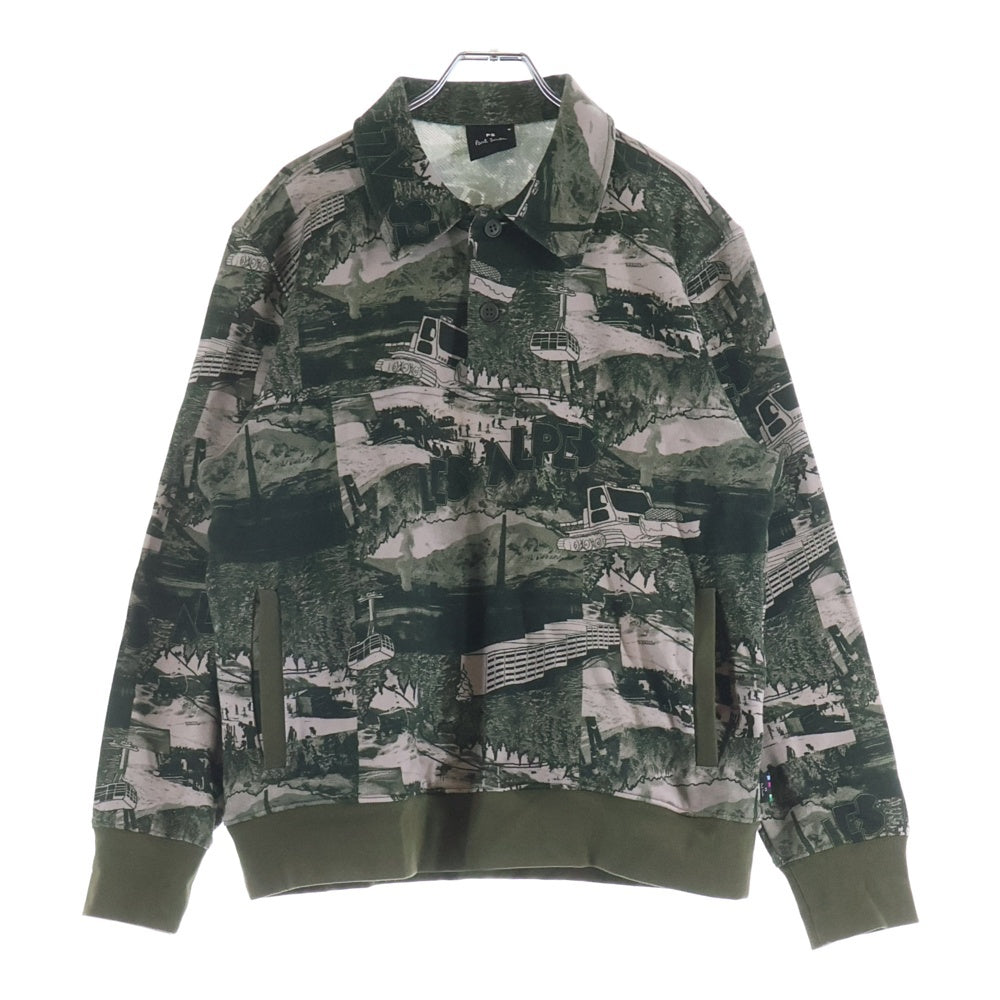 Paul Smith(ポールスミス) LES ALPES レザルプ ハーフボタン 長袖ポロスウェット グリーン 222522 767X