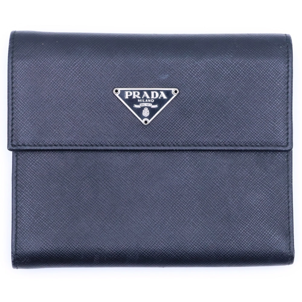 PRADA(プラダ) SAFFIANO サフィアーノ トライアングルロゴプレート 二つ折り財布 ウォレット ブラック M170A