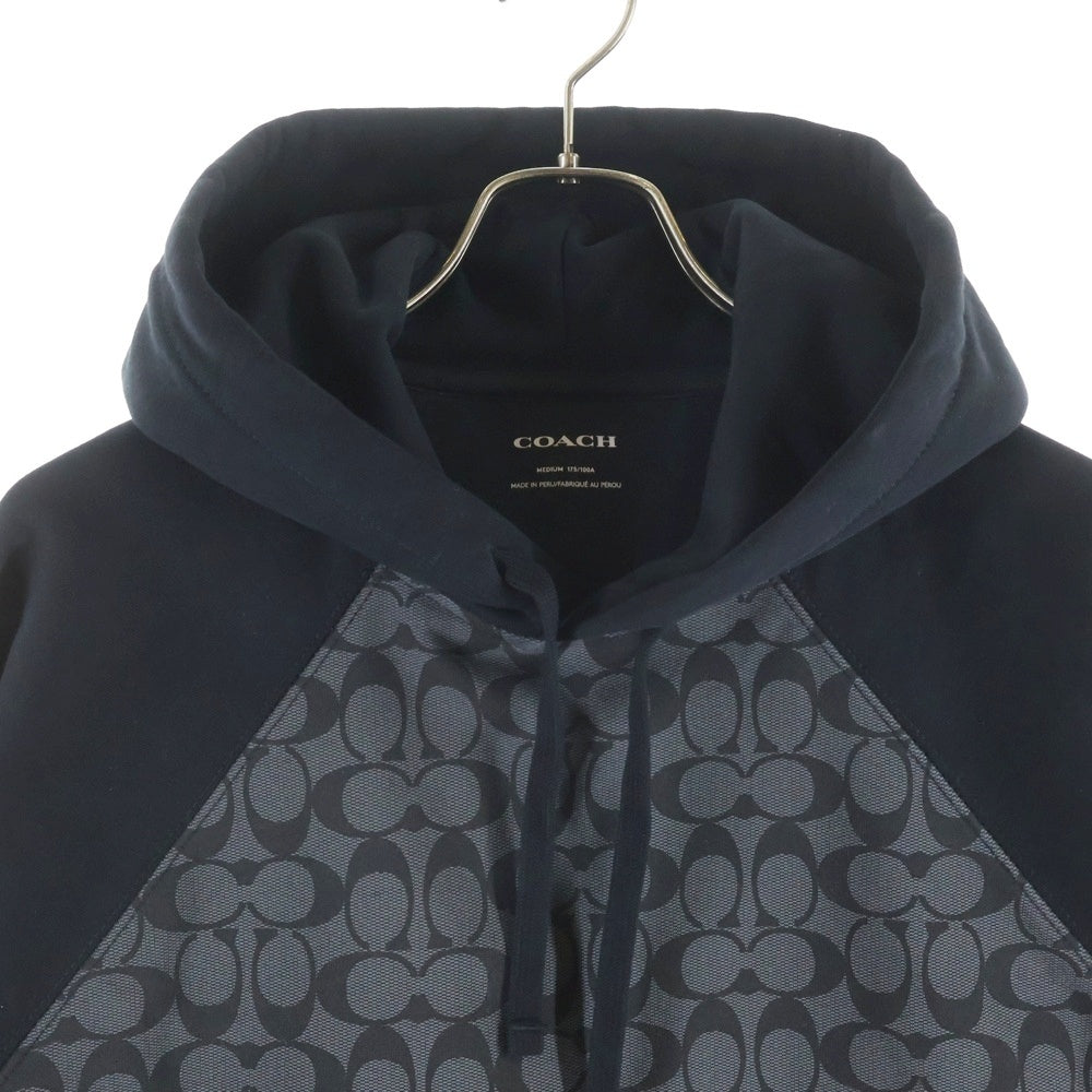 COACH(コーチ) シグネチャーロゴ プルオーバー スウェットパーカー フーディ ブラック CO826