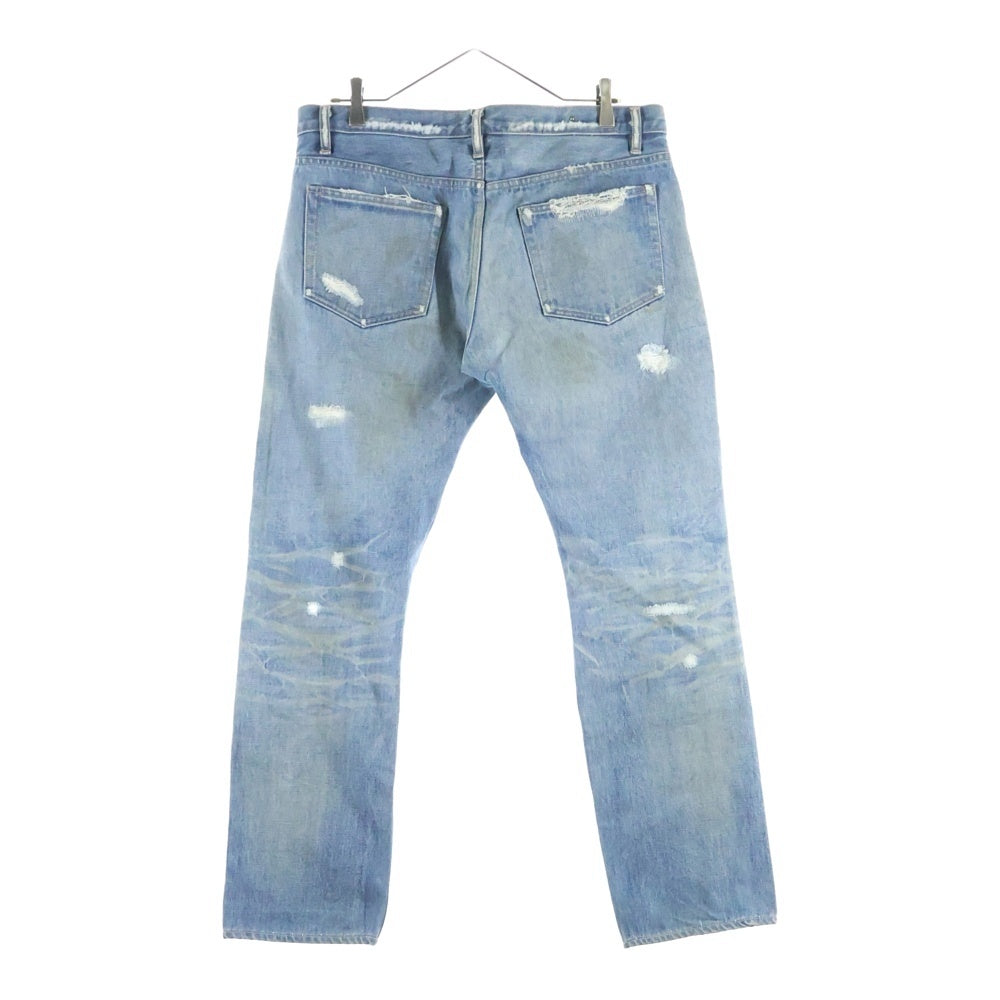 MINEDENIM(マインデニム) CRASH DENIM PANTS クラッシュ加工 マルチポケット ダメージ ストレート デニム パンツ インディゴ 1609-1005-86-352