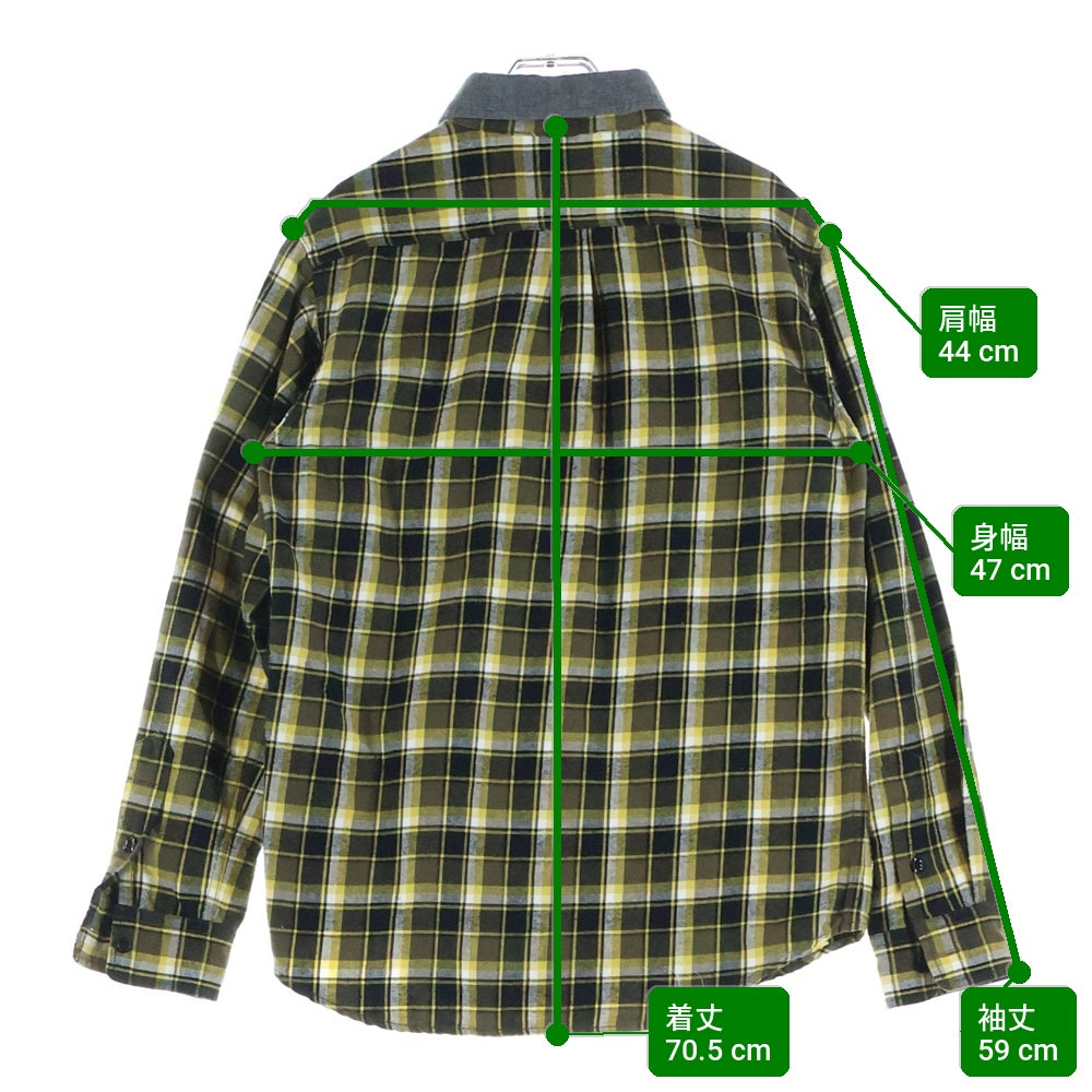 THE NORTH FACE PURPLE LABEL(ノースフェイスパープルレーベル) 2ポケット ロングスリーブ チェックシャツ イエロー NT3358N