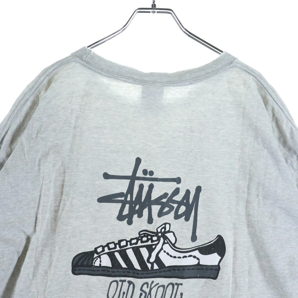 STUSSY(ステューシー) 90S VINTAGE OLD SKOOL FLAVOR TEE オールドスクール フレーバー ヴィンテージ Tシャツ 半袖カットソー グレー