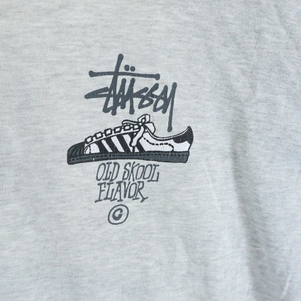 STUSSY(ステューシー) 90S VINTAGE OLD SKOOL FLAVOR TEE オールドスクール フレーバー ヴィンテージ Tシャツ 半袖カットソー グレー