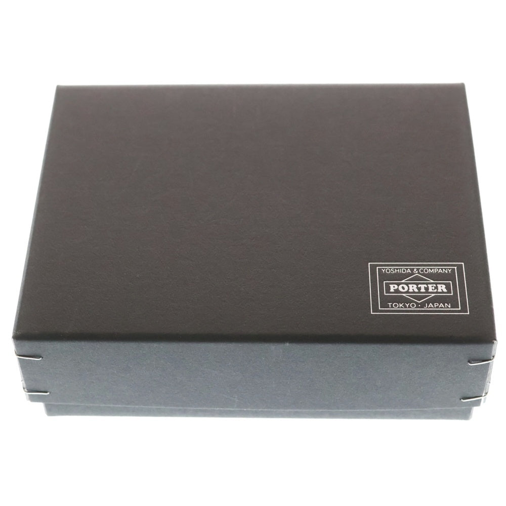 PORTER(ポーター) CALM WALLET ロゴパッチ レザー カーム ウォレット 2つ折り財布 ブラック
