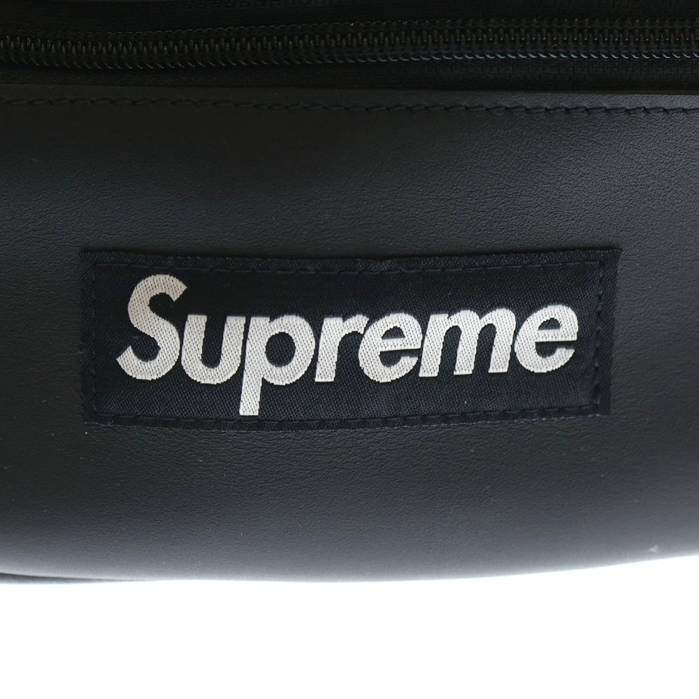 SUPREME(シュプリーム) 23AW Leather Waist Bag ボックスロゴ レザー ウエストバッグ ショルダーバッグ ブラック