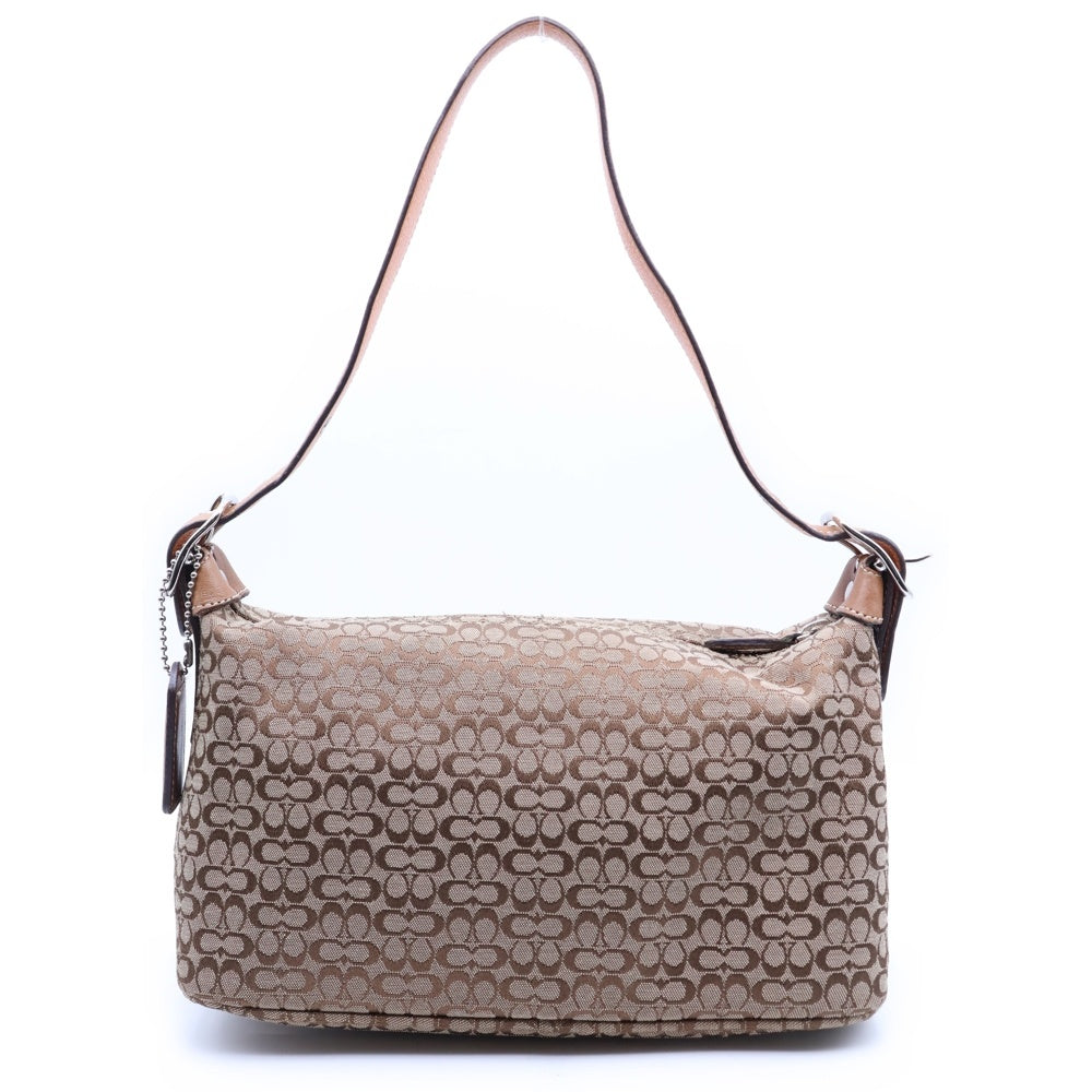 COACH(コーチ) ミニシグネチャー柄 ロゴデザイン アクセサリーポーチ ワンショルダーハンドバッグ ブラウン 6332 レディース