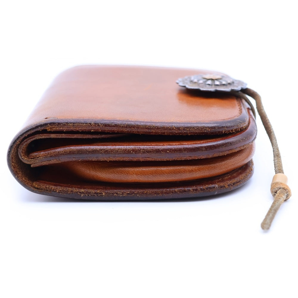 goro's(ゴローズ) K18付きフラワーコンチョ付き 角型小銭入れ 財布 レザーウォレット ブラウン