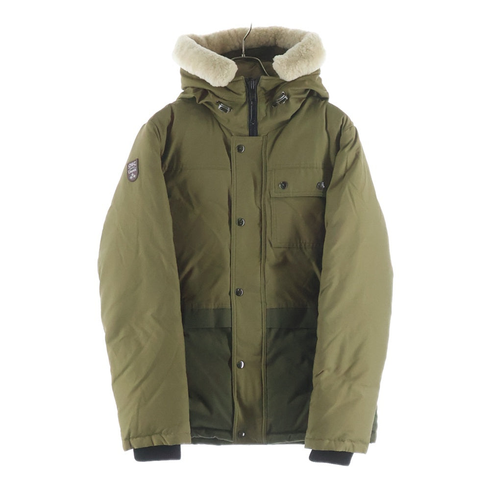 OSC CROSS(オーエスシークロス) ボアフーデッド ジップアップダウンジャケット カーキ 83D5092