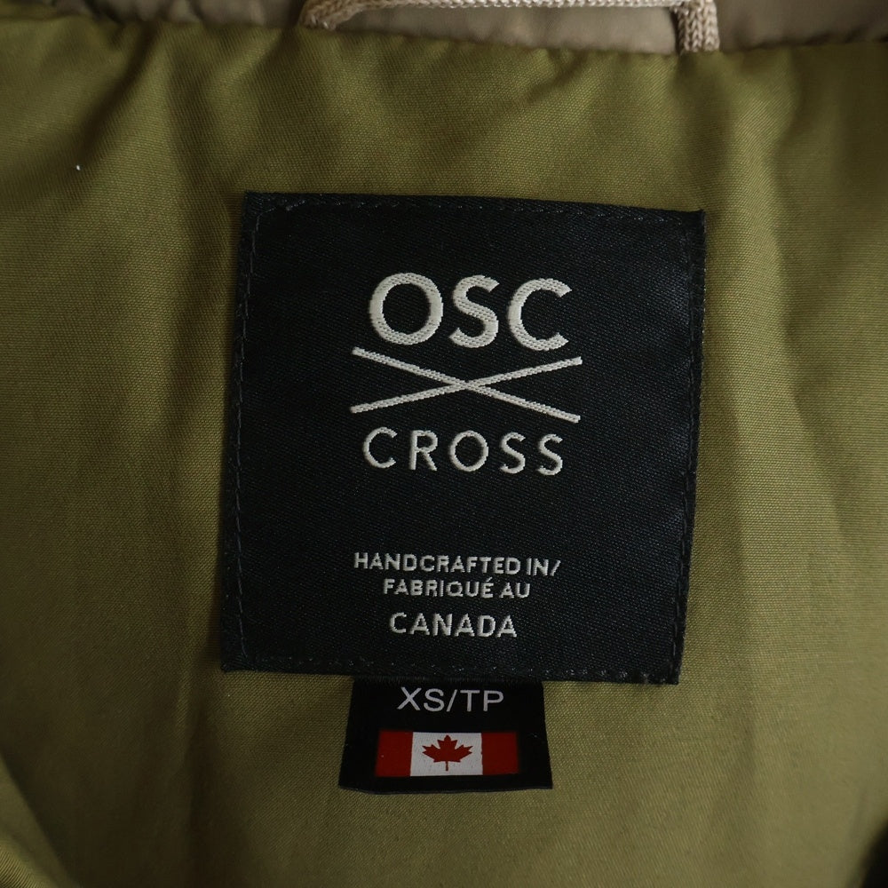 OSC CROSS(オーエスシークロス) ボアフーデッド ジップアップダウンジャケット カーキ 83D5092