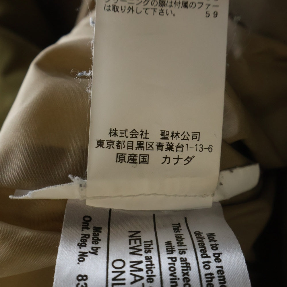 OSC CROSS(オーエスシークロス) ボアフーデッド ジップアップダウンジャケット カーキ 83D5092