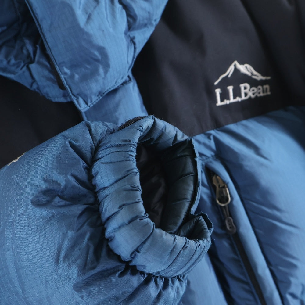 L.L.Bean(エルエルビーン) ロゴ刺繍 フーデッドダウンジャケット ブルー OKAJ8