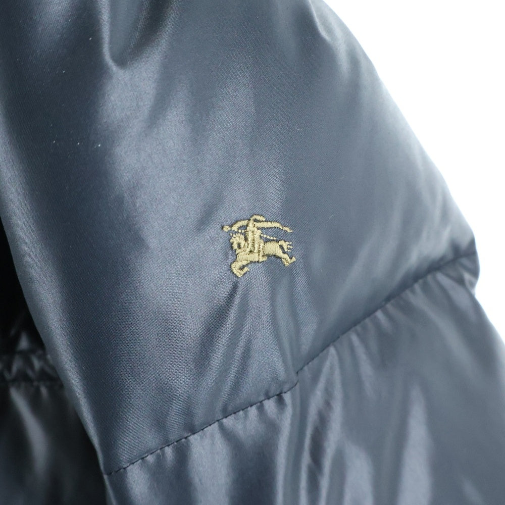 BURBERRY BLACK LABEL(バーバリー ブラックレーベル) 裏地ノバチェック ファーフーデッド ジップアップダウンジャケット ブラック BMP70-736-09