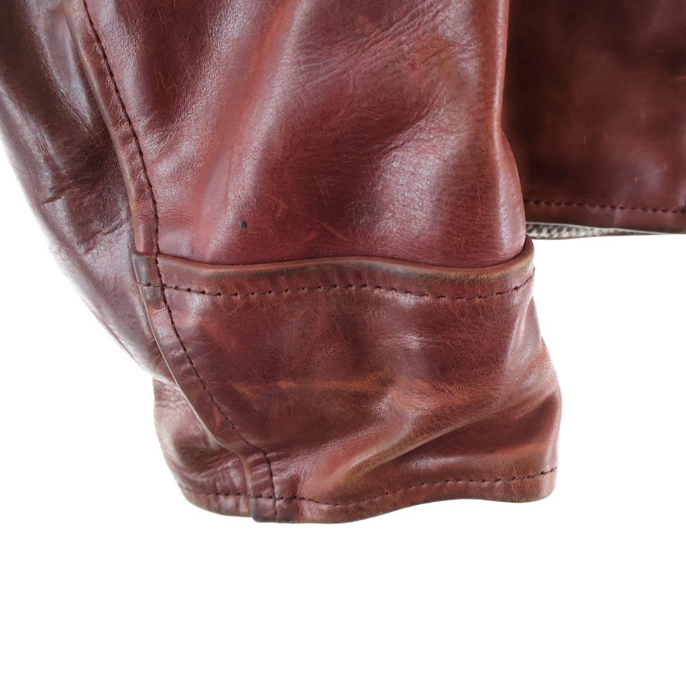 AERO LEATHER(エアロレザー) ホースハイド シングルライダース レザージャケット ブラウン