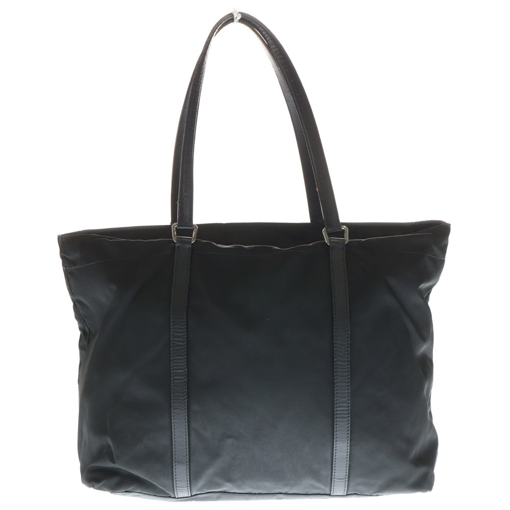 PRADA(プラダ) トライアングルロゴ テスートナイロン レザー ミニトートバッグ ショルダーバッグ シルバー金具 レディース