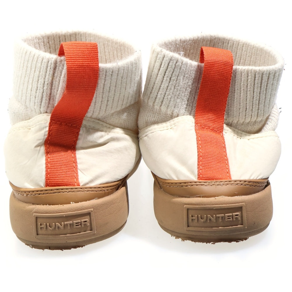 HUNTER(ハンター) IN OUT PUFFER KNIT BOOT イン アウト パファー ニッテッド カフ ブーツ ホワイト レディース WFS2265REN