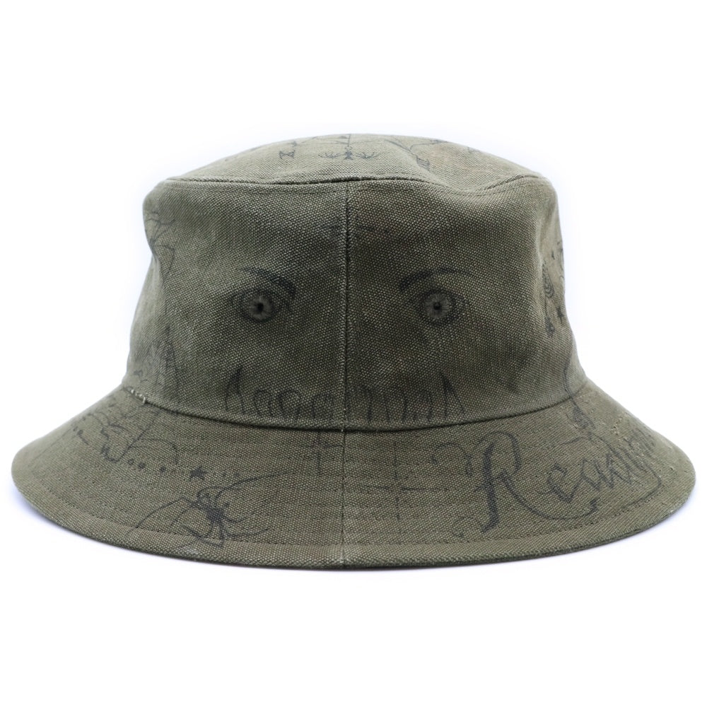 READY MADE(レディメイド) ×DR.WOO BUCKET HAT TATOO ドクターウー タトゥーバケットハット ドクターウー カーキ REDW-CO-KH-00-00-03