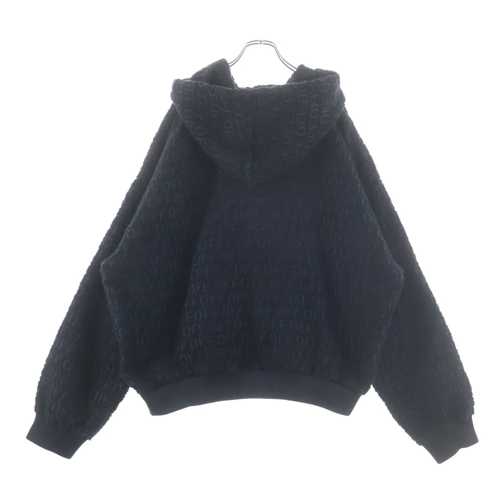 OFF-WHITE(オフホワイト) 23AW ALL-OVER PATTERNED DRAWSTRING HOODIE オールオーバー ドローストレング フーデットスウェットトパーカー ブラック OMBB118F23FAB001