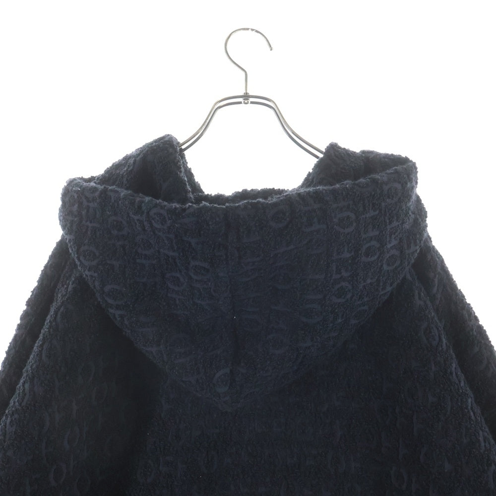 OFF-WHITE(オフホワイト) 23AW ALL-OVER PATTERNED DRAWSTRING HOODIE オールオーバー ドローストレング フーデットスウェットトパーカー ブラック OMBB118F23FAB001