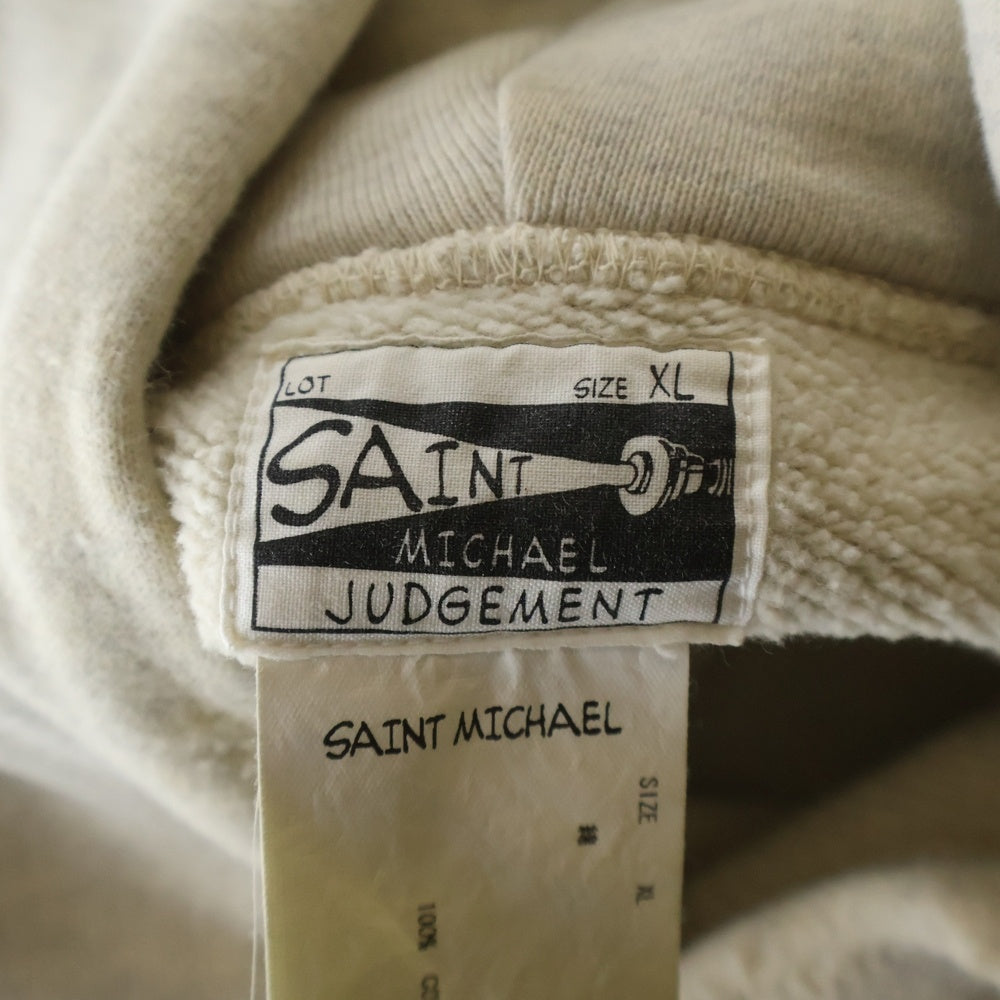 SAINT MICHAEL(セントマイケル) 20AW SM7 Hoodie ダメージ加工 プルオーバースウェットパーカー フーディー グレー SM-A20-0000-013