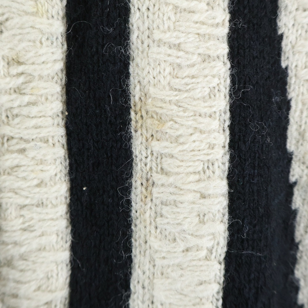 SAINT MICHAEL(セントマイケル) 21AW WOOL SWTER SIN ウール クルーネックニットセーター ブラック SM-A21-0000-039