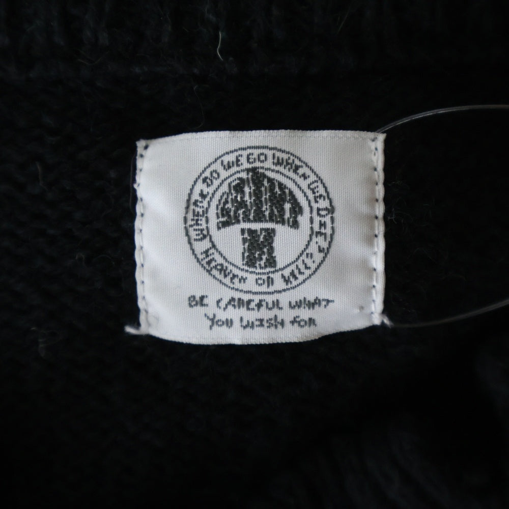 SAINT MICHAEL(セントマイケル) 21AW WOOL SWTER SIN ウール クルーネックニットセーター ブラック SM-A21-0000-039