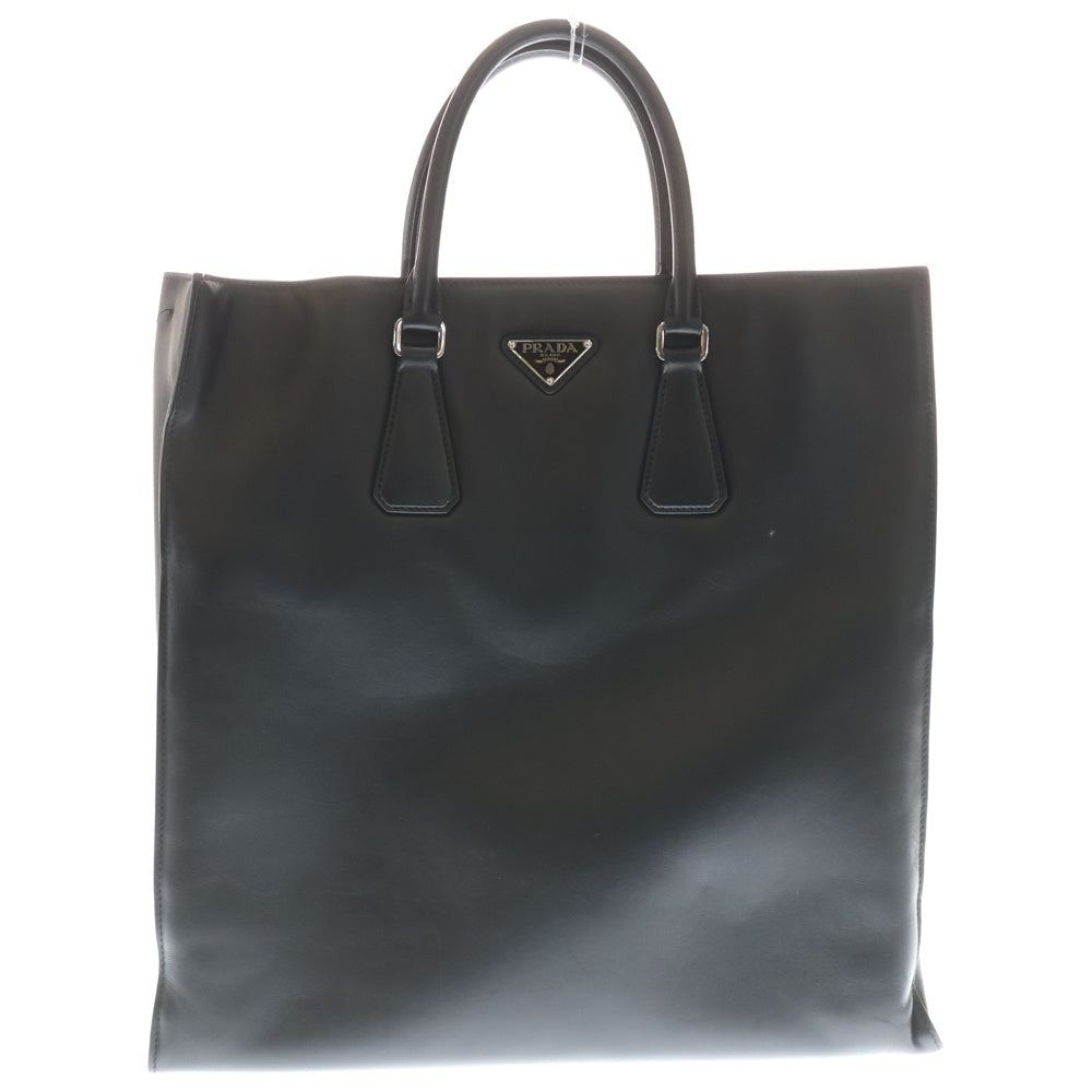 PRADA(プラダ) トライアングル ロゴ三角プレート レザー 2WAY ショルダーハンドバッグ ブラック 2VG111 レディース