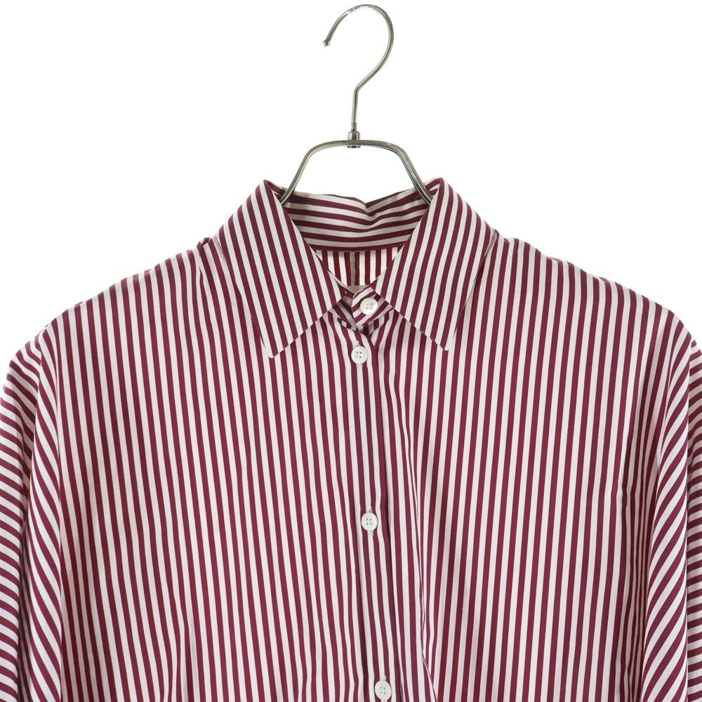 Maison Margiela(メゾンマルジェラ) 19AW ドルマンスリーブ ストライプ ロングスリーブ 長袖 シャツ レッド/ホワイト レディース S51CT0989