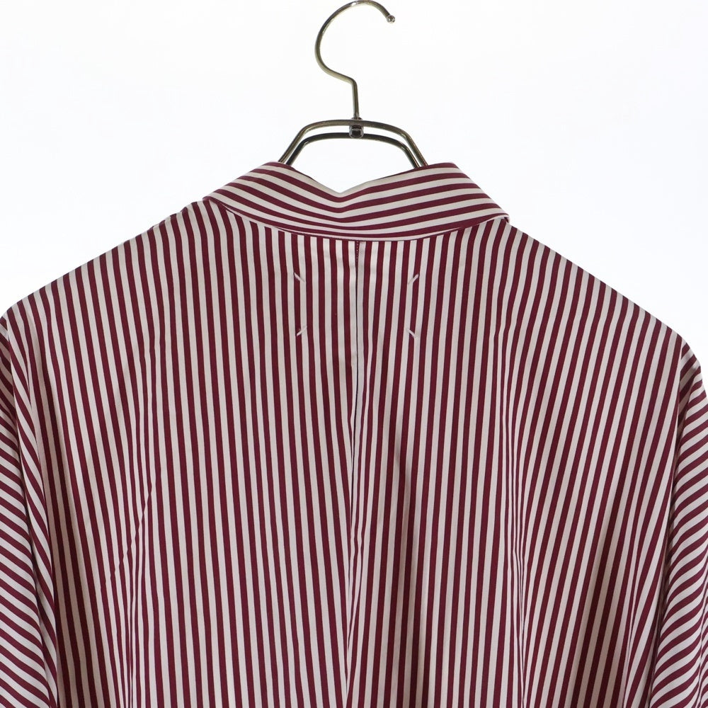 Maison Margiela(メゾンマルジェラ) 19AW ドルマンスリーブ ストライプ ロングスリーブ 長袖 シャツ レッド/ホワイト レディース S51CT0989