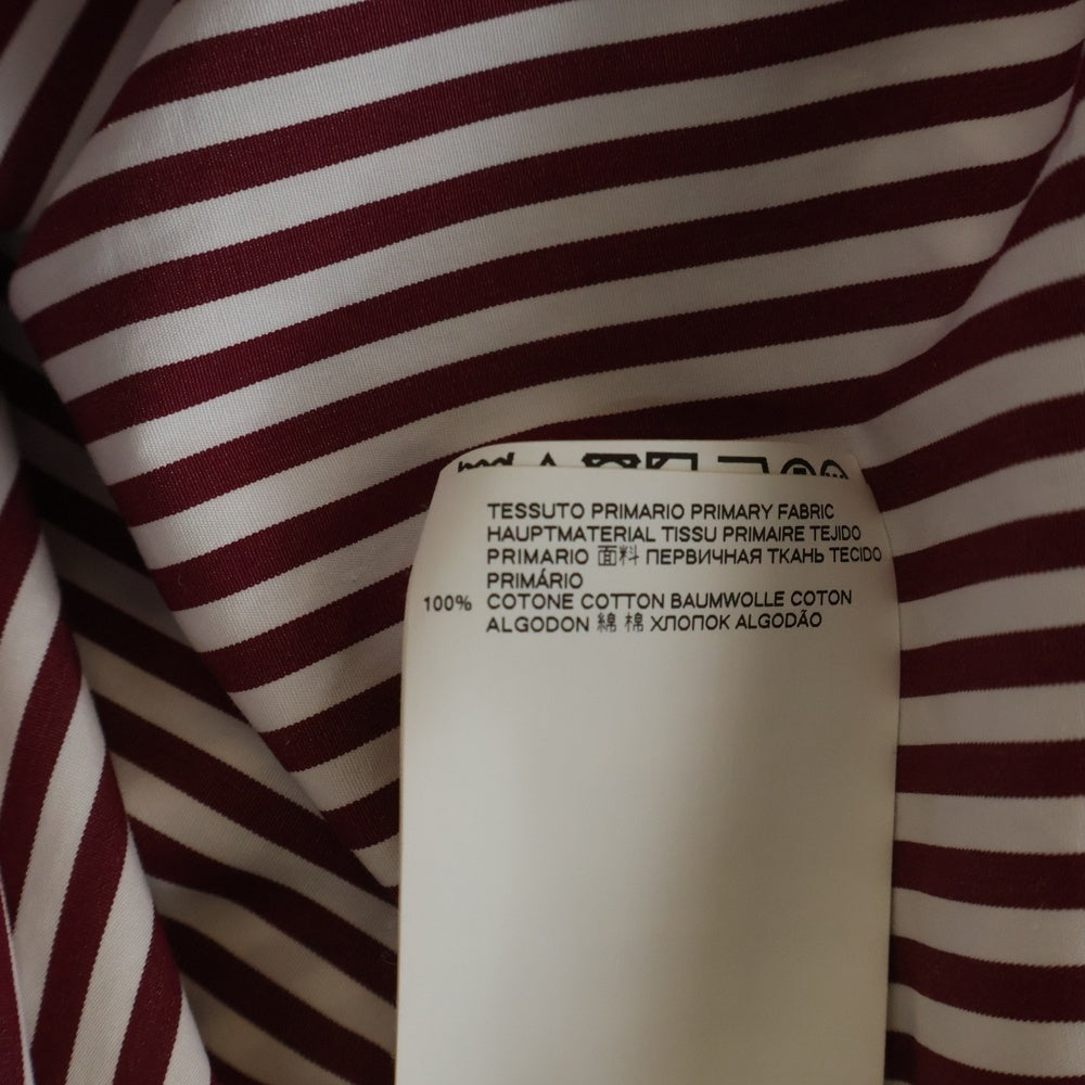 Maison Margiela(メゾンマルジェラ) 19AW ドルマンスリーブ ストライプ ロングスリーブ 長袖 シャツ レッド/ホワイト レディース S51CT0989