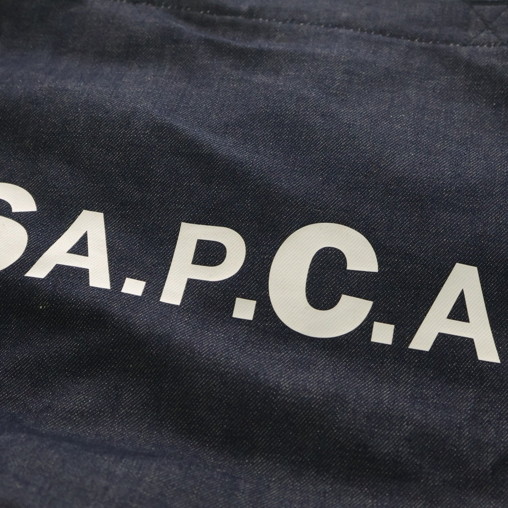 Sacai(サカイ) ×A.P.C. アーペーセー ロゴプリント デニムトートバッグ インディゴ NT0270 レディース