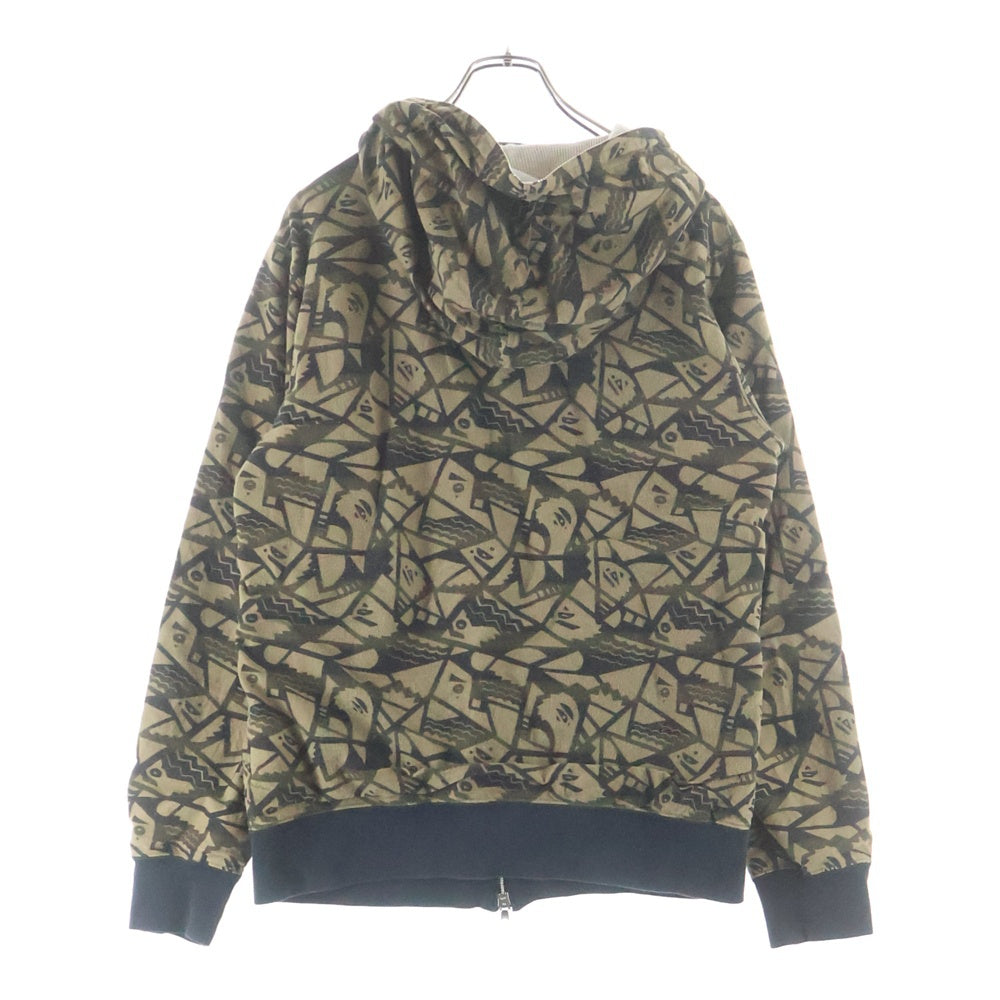 A BATHING APE(アベイシングエイプ) BAPE CAMO 青山限定 ベイプカモ サーマル フルジップフーデッドパーカー スウェット カーキ 1860-115-001