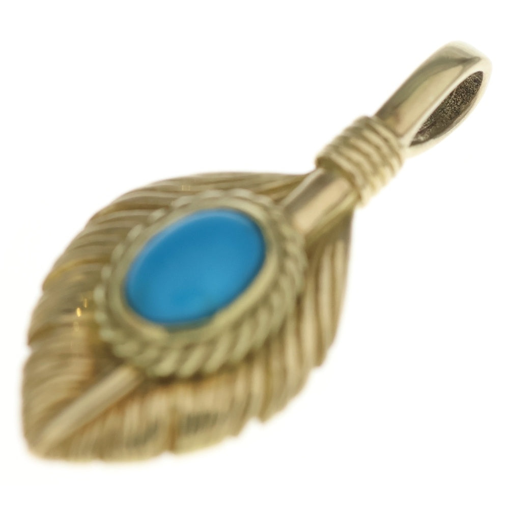 TADY & KING(タディアンドキング) ハート リーフ全金ターコイズ ネックレス ペンダントトップ ゴールド/ブルー