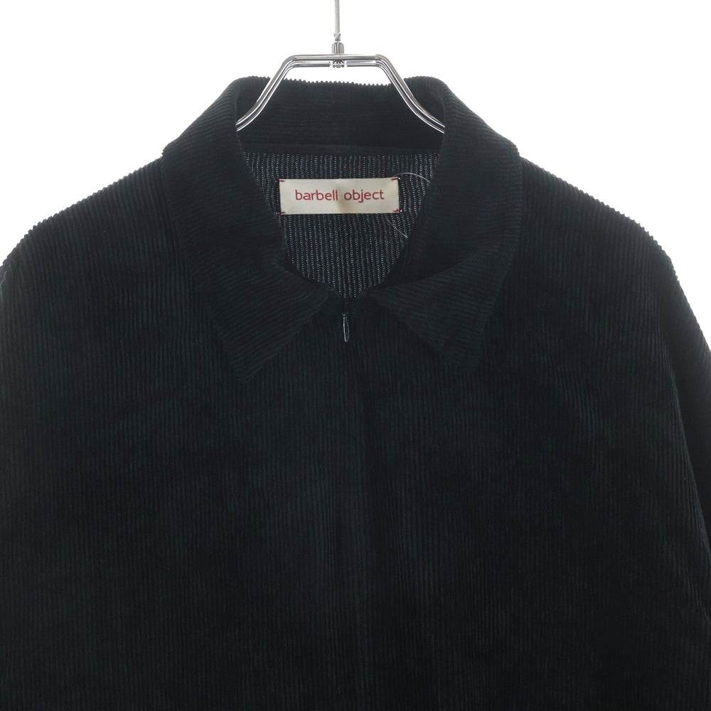 BARBELLOBJECT(バーベルオブジェクト) 25AW 20rc po レギュラーカラー ジップアップ コーデユロイ長袖シャツ ブラック BO-05S03