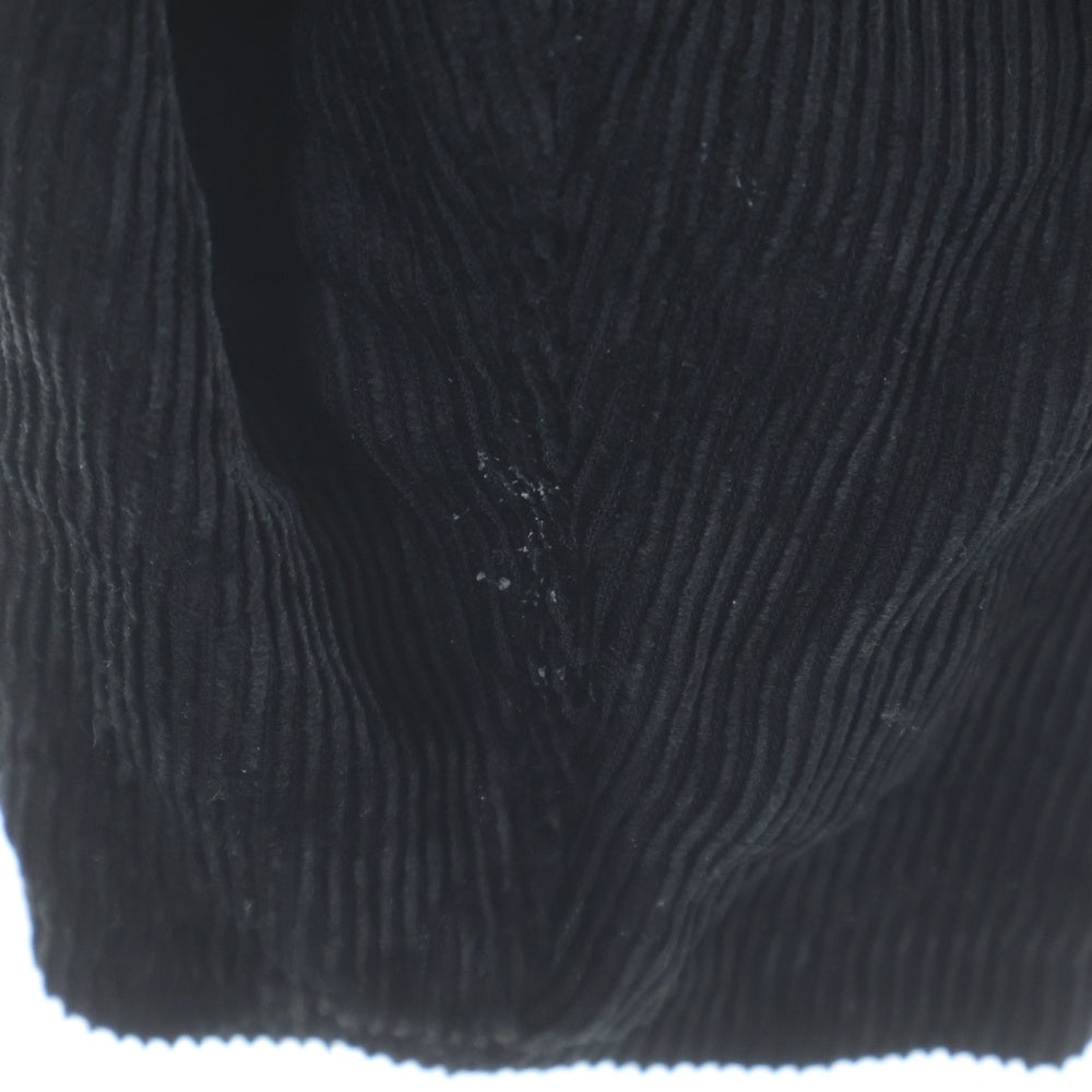 BARBELLOBJECT(バーベルオブジェクト) 25AW 20rc po レギュラーカラー ジップアップ コーデユロイ長袖シャツ ブラック BO-05S03
