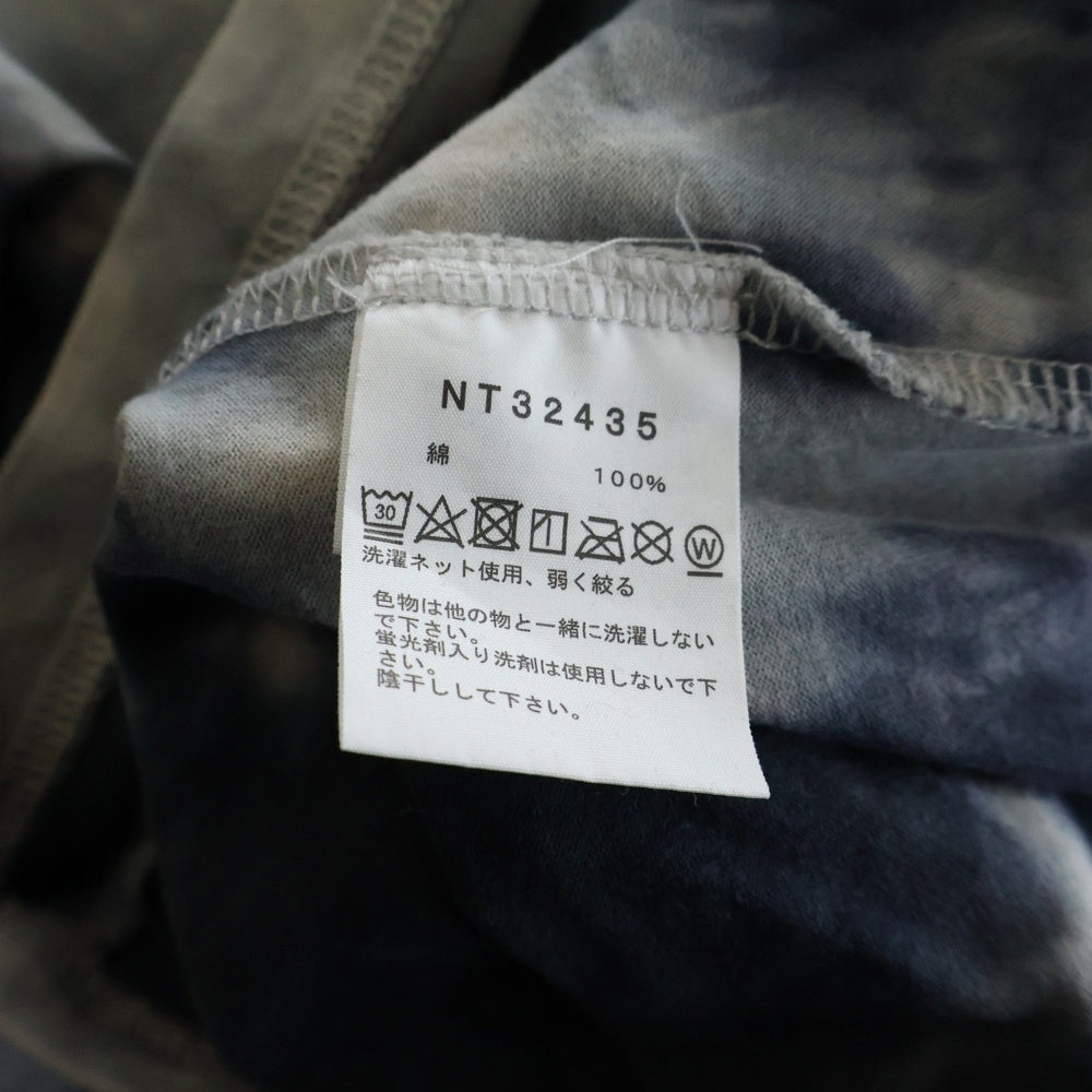 THE NORTH FACE(ザノースフェイス) S/S TIE DYE HANDWRITING TEE タイダイ柄 ハンドライティング クルーネック 半袖Tシャツ カットソー ブルー NT32435