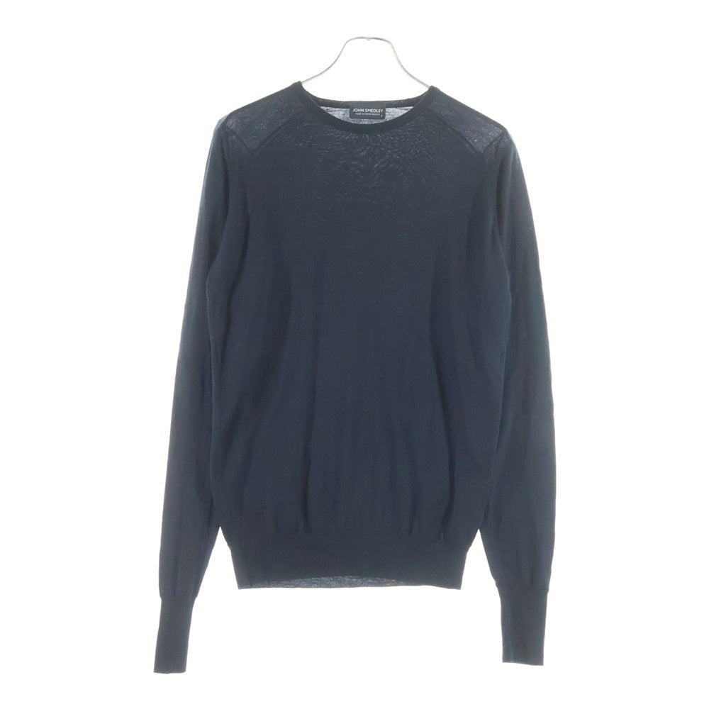 JOHN SMEDLEY(ジョンスメドレー) ウール クルーネック ニットセーター ブラック
