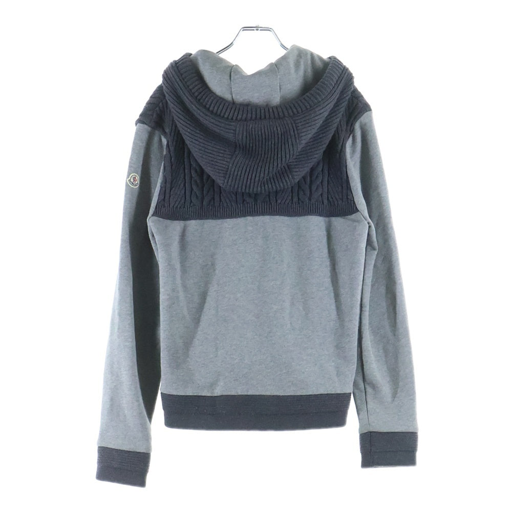 MONCLER(モンクレール) MAGLIA CARDIGAN マリアカーディガン ケーブルニット切替 コットンスウェット ジップアップパーカー グレー 420918409500 80919