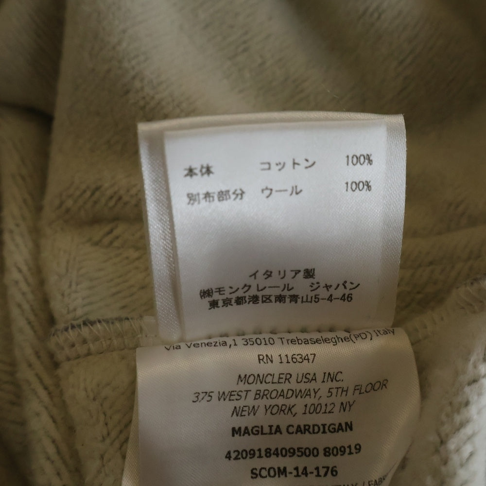 MONCLER(モンクレール) MAGLIA CARDIGAN マリアカーディガン ケーブルニット切替 コットンスウェット ジップアップパーカー グレー 420918409500 80919