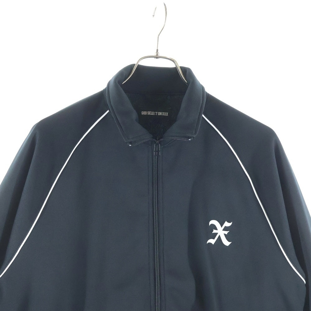 GOD SELECTION XXX(ゴッドセレクショントリプルエックス) 25SS TRACK JACKET ロゴワッペン ジップアップ トラックジャケット ブラック GX-S25-CS-08