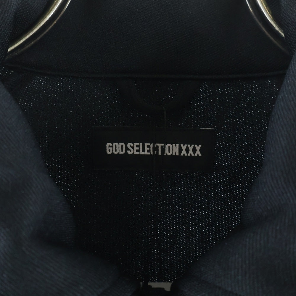 GOD SELECTION XXX(ゴッドセレクショントリプルエックス) 25SS TRACK JACKET ロゴワッペン ジップアップ トラックジャケット ブラック GX-S25-CS-08
