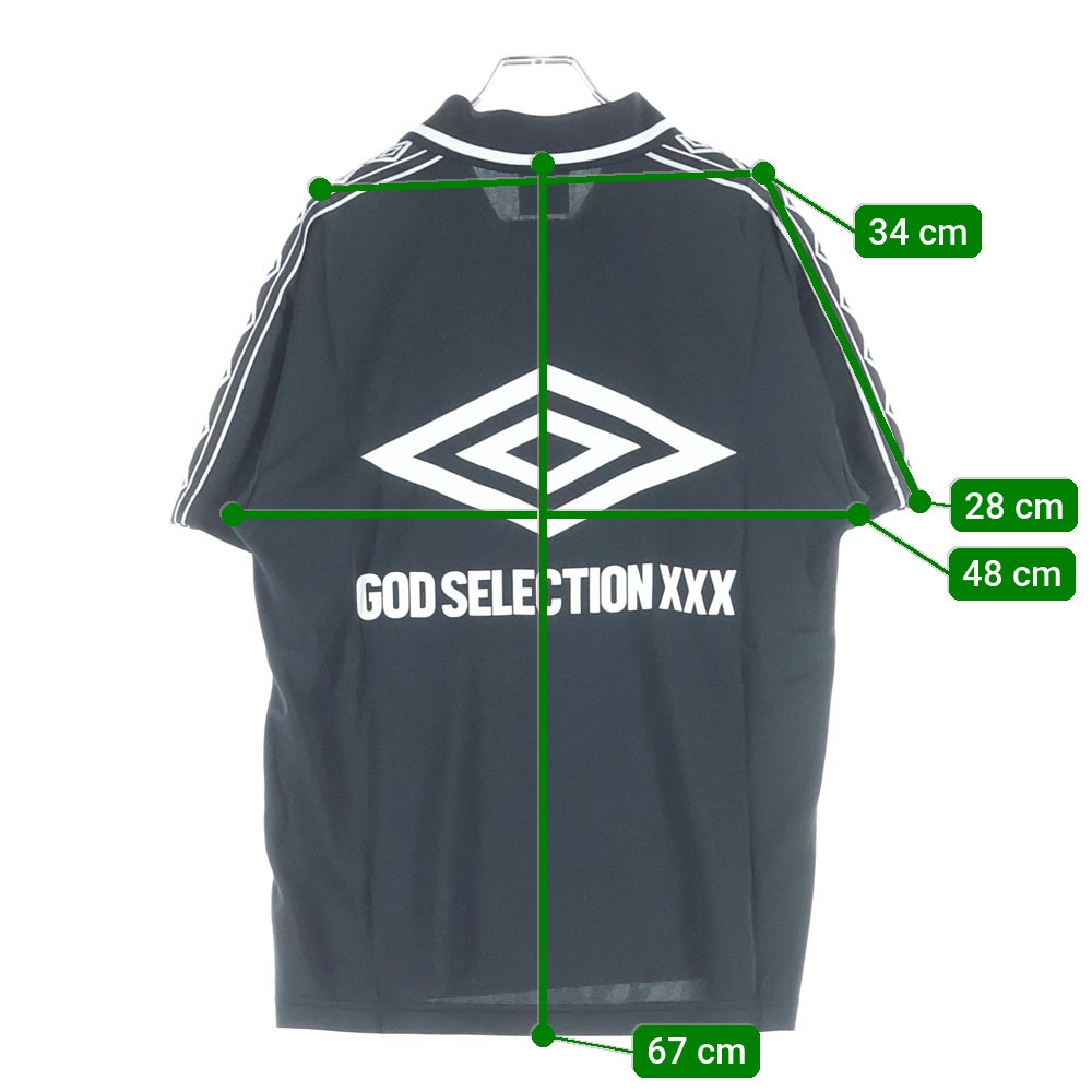 GOD SELECTION XXX(ゴッドセレクショントリプルエックス) ×UMBRO TRIPLE X アンブロ フロントロゴ 半袖ゲームシャツ ブラック GX-A25-UCS-01