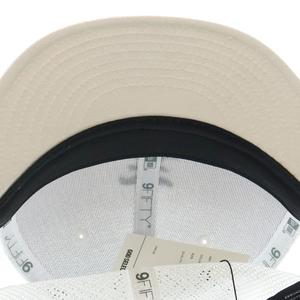 GOD SELECTION XXX(ゴッドセレクショントリプルエックス) 25SS ×NEW ERA ニューエラ フロントロゴ刺繍 6パネル ベースボール メッシュキャップ 帽子 ホワイト GX-S25-HT-02