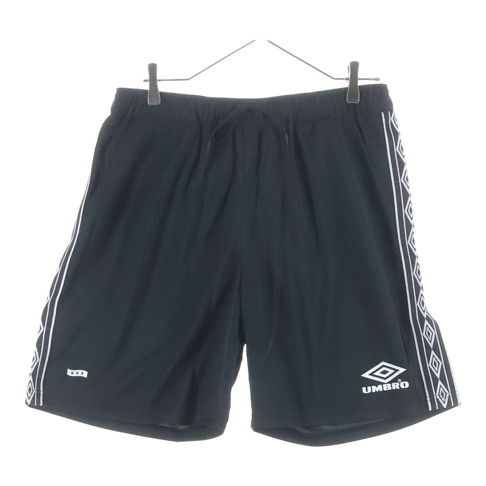 GOD SELECTION XXX(ゴッドセレクショントリプルエックス) ×UMBRO TRIPLE X アンブロ ロゴプリント ハーフパンツ ショーツ ブラック GX-A25-USP-01