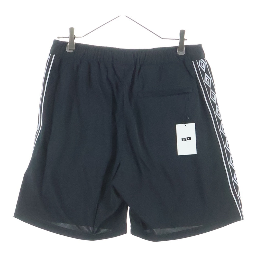 GOD SELECTION XXX(ゴッドセレクショントリプルエックス) ×UMBRO TRIPLE X アンブロ ロゴプリント ハーフパンツ ショーツ ブラック GX-A25-USP-01
