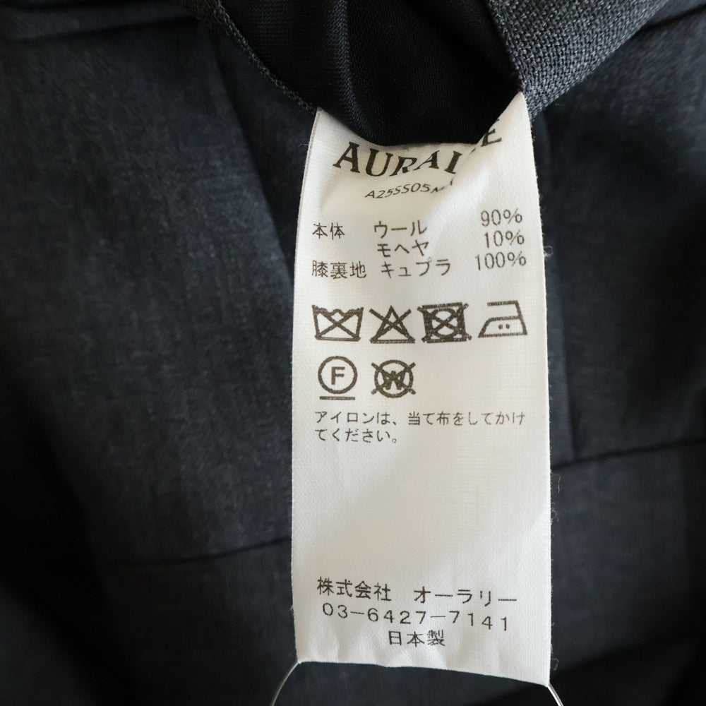 AURALEE(オーラリー) 25SS WOOL KID MOHAIR HOP SACK ONE TUCK SLACKS キッドモヘア ホップサック ジップアップ ワンタック センタープレス スラックス パンツ レディース A25SS05MH