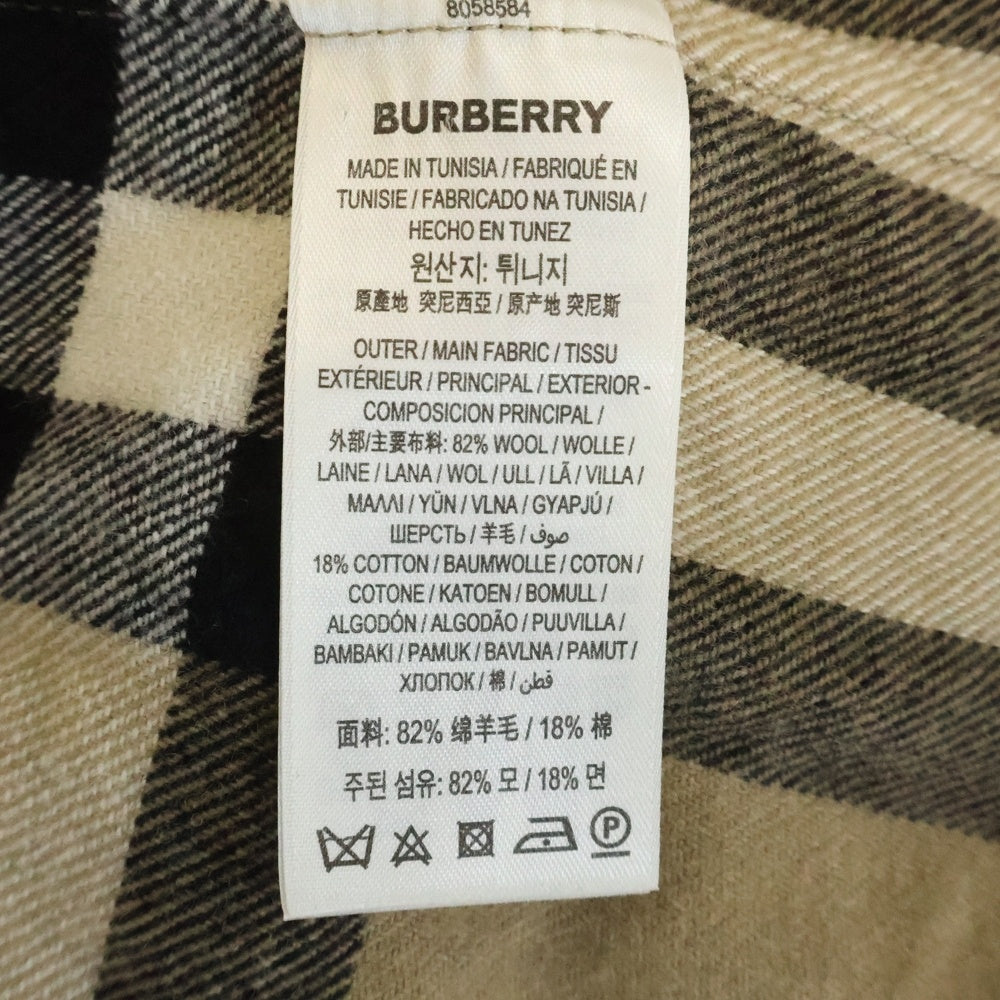 BURBERRY(バーバリー) 22AW VINTAGE CHECK BUTTON FRONT SHIRT ノバチェック柄 ボタンフロント ダブルポケット ウール 長袖シャツ ブラウン 8058584